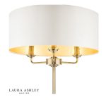 Laura Ashley Sorrento 3lt Floor Lamp Antique Brass With Ivory Shade - Image 3