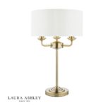 Laura Ashley Sorrento 3lt Table Lamp Antique Brass With Ivory Shade
