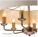Laura Ashley Sorrento 6lt Pendant Antique Brass With Ivory Shade - Image 3