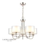 Laura Ashley Southwell 5lt Chandelier Polished Nickel & Glass Shades