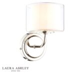 Laura Ashley Southwell Wall Light Polished Nickel & Glass Shade
