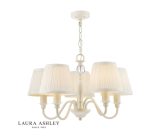 Laura Ashley Ellis 5lt Pendant Ivory With Shades