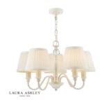 Laura Ashley Ellis 5lt Pendant Ivory With Shades