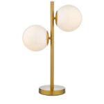 Bombazine 2lt Table Lamp Natural Brass Opal Glass