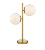 Bombazine 2lt Table Lamp Natural Brass Opal Glass