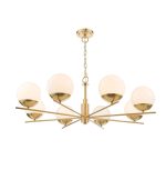 Bombazine 8lt Pendant Natural Brass Opal Glass