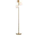 Bombazine 3lt Floor Lamp Natural Brass Opal Glass