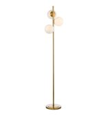 Bombazine 3lt Floor Lamp Natural Brass Opal Glass