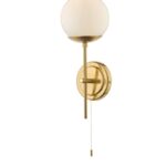 Bombazine Wall Light Natural Brass Opal Glass