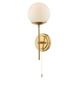 Bombazine Wall Light Natural Brass Opal Glass