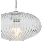 Edmond 1lt Single Pendant Polished Chrome Ribbed Glass - Image 3