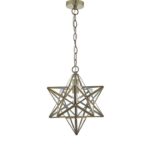 Ilario Large Star Pendant Antique Brass & Glass