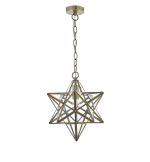 Ilario Large Star Pendant Antique Brass & Glass