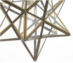 Ilario Large Star Pendant Antique Brass & Glass - Image 3