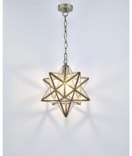 Ilario Large Star Pendant Antique Brass & Glass - Image 4