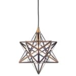Ilario Small Star Pendant Antique Brass Glass