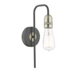 Kiefer Wall Light Black & Antique Brass