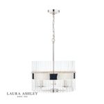 Laura Ashley Alexa 3lt Pendant Polished Nickel Glass Rods