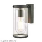 Laura Ashley Arthur Wall Light Matt Black Glass IP44
