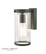 Laura Ashley Arthur Wall Light Matt Black Glass IP44