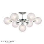 Laura Ashley Atherton 7lt Semi Flush Polished Chrome Glass