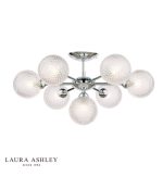 Laura Ashley Atherton 7lt Semi Flush Polished Chrome Glass