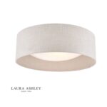 Laura Ashley Bacall 2lt Flush Silver Linen Shade