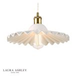 Laura Ashley Beca Large Pendant White Ceramic Antique Brass - Image 3