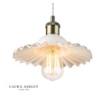 Laura Ashley Beca Small Pendant White Ceramic Antique Brass - Image 3