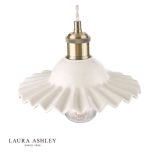 Laura Ashley Beca Small Pendant White Ceramic Antique Brass - Image 4