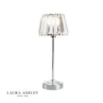 Laura Ashley Capri Small Table Lamp Polished Chrome With Crystal Glass Shade