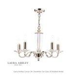 Laura Ashley Carson 5lt Chandelier Cut Glass & Polished Nickel