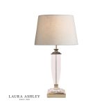Laura Ashley Carson Medium Table Lamp Polished Nickel & Crystal (Base Only)
