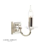 Laura Ashley Carson Wall Light Polished Nickel Glass