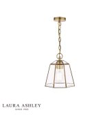 Laura Ashley Clayton Pendant Antique Brass Glass