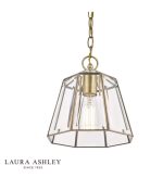 Laura Ashley Clayton Pendant Antique Brass Glass - Image 3