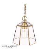 Laura Ashley Clayton Pendant Antique Brass Glass - Image 4