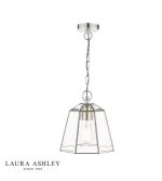 Laura Ashley Clayton Pendant Polished Silver Glass