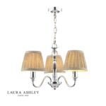 Laura Ashley Ellis 3lt Pendant Polished Chrome With Shades