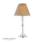 Laura Ashley Ellis Table Lamp Polished Chrome With Grey Shade