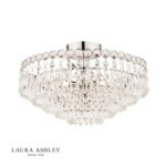 Laura Ashley Enid 5lt Semi Flush Polished Nickel Crystal