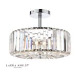 Laura Ashley Fernhurst 3lt Semi Flush Polished Chrome Glass