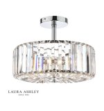 Laura Ashley Fernhurst 3lt Semi Flush Polished Chrome Glass
