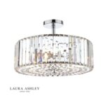 Laura Ashley Fernhurst 4lt Semi Flush Polished Chrome Glass