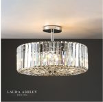 Laura Ashley Fernhurst 4lt Semi Flush Polished Chrome Glass - Image 3