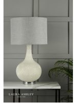 Laura Ashley Grace Table Lamp Patterned Glass with Shade - Image 3