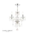 Laura Ashley Harriet 3lt Crystal & Polished Chrome Chandelier