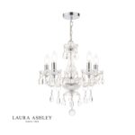 Laura Ashley Harriet 5lt Crystal & Polished Chrome Chandelier