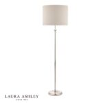 Laura Ashley Highgrove Floor Lamp Polished Nickel With Shade