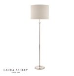 Laura Ashley Highgrove Floor Lamp Polished Nickel With Shade